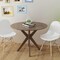 Costway Modern Round Wood Dining Table 35'' W/ Solid Wood Legs& Base for Home, Office